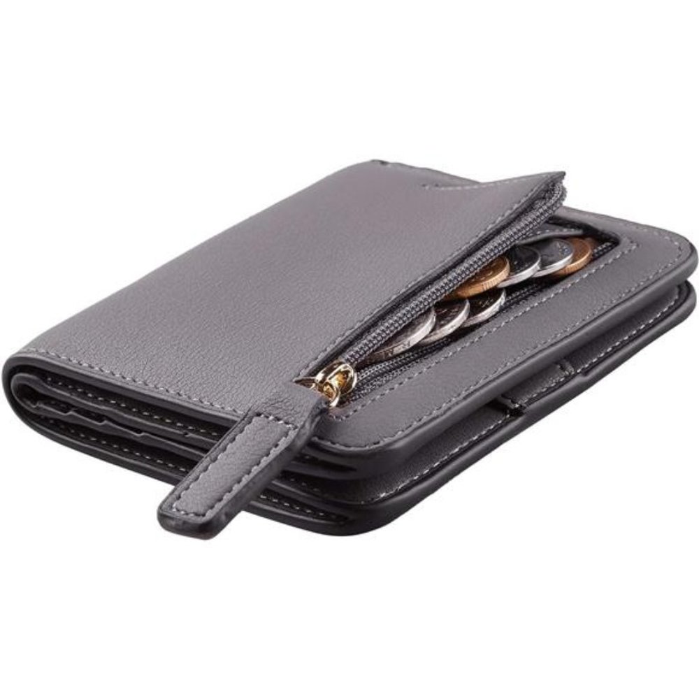 Womens Rfid Blocking Small Compact Bifold Luxury Genuine Leather Pocket Wallet